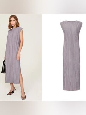 Anine Bing Lavender Pleated Midi Dress Size M Melanie Dress Sleeveless